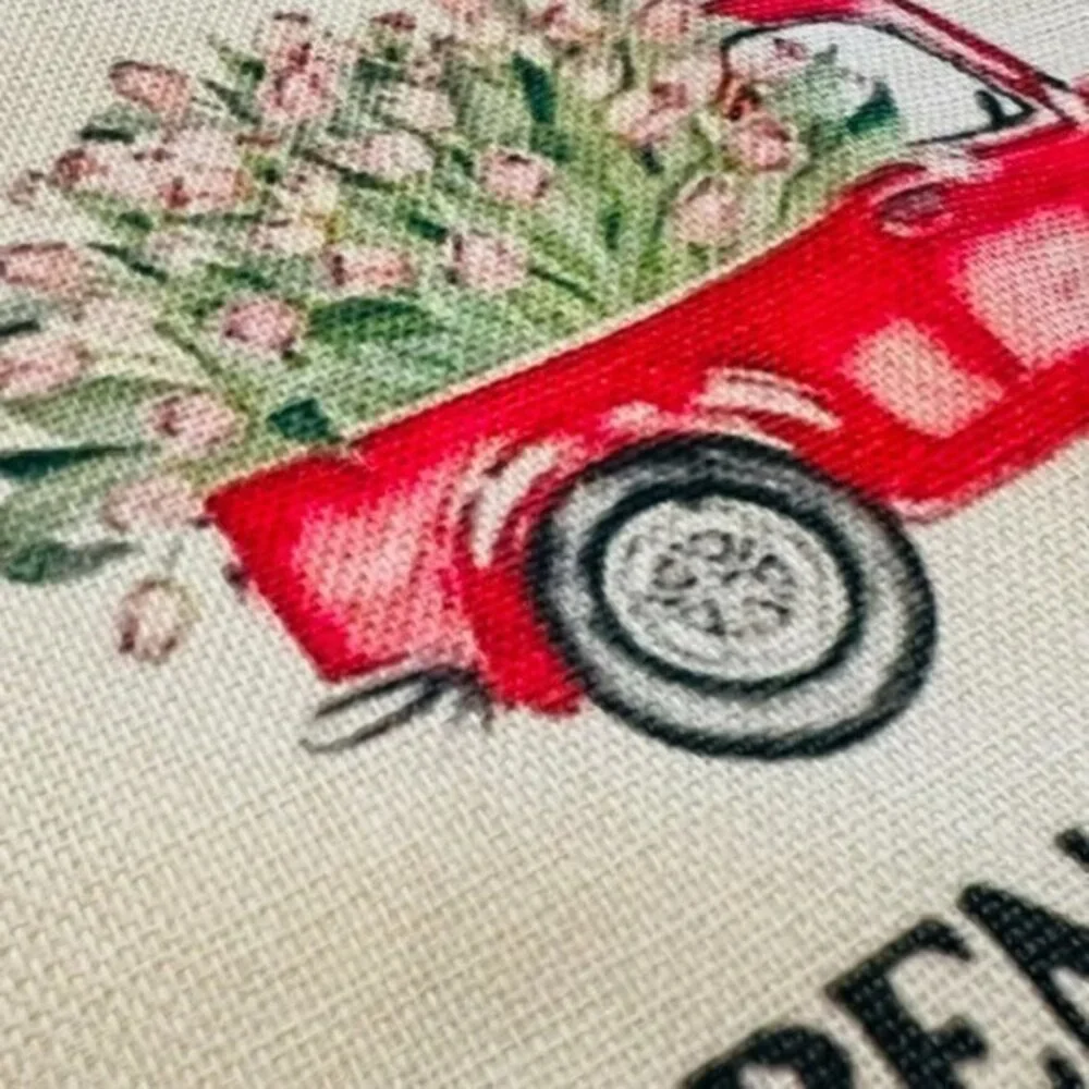 FLOWER TRUCK Table Placemats SPRING Floral Country Farmhouse Home Decor Set Of 4